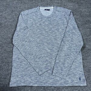 Johnnie O Mens Shirt Sweater Size XL Gray Blue Heather V Neck Long Sleeve Golf